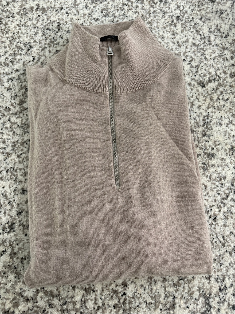 J. Crew Half-Zip Mock Neck Sweater in Taupe